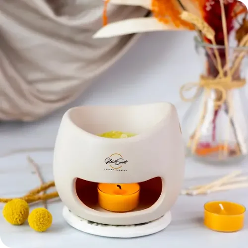 White Ceramic Burner on a table
